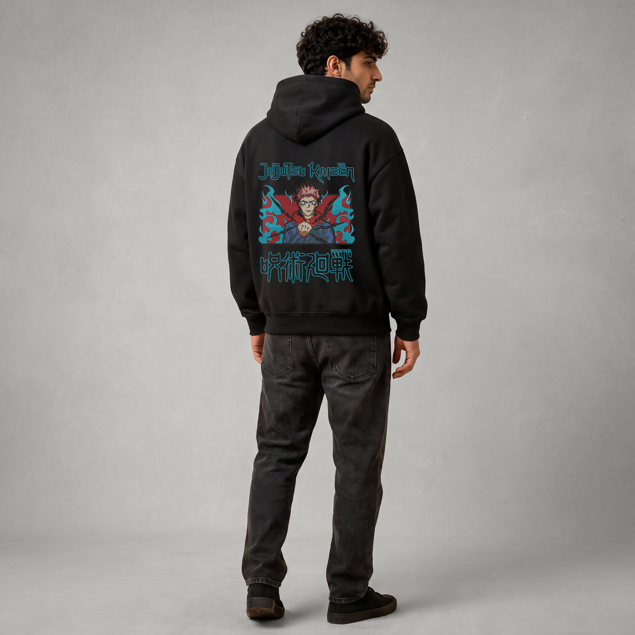Itadori Yuji Cursed Energy Oversized Hoodie